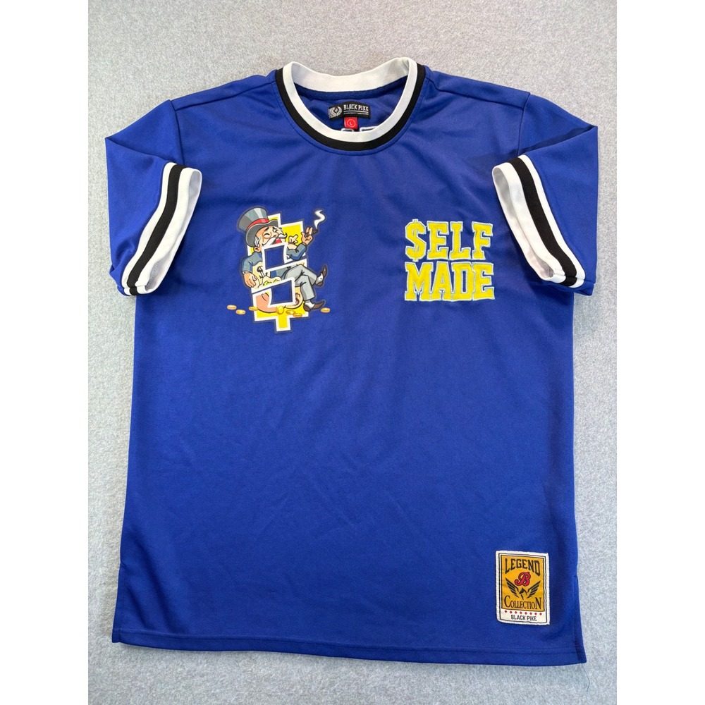 Black Pike Legend Collection Self Made Graphic‎ Jersey Shirt Blue Mens Large